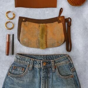 Vintage Y2K Bath & Body Works Faux Fur and Suede Wristlet